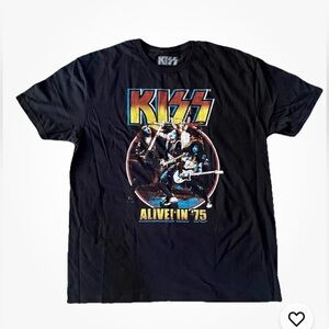 Kiss “Alive in 75” Men’s Black T-Shirt XL 100% Cotton